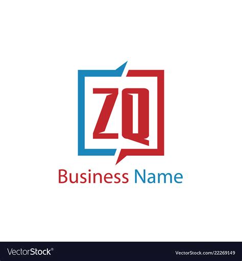 Initial Letter Zq Logo Template Design Royalty Free Vector
