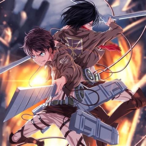 Maybe you would like to learn more about one of these? Character: (Left). Eren Jaeger (Right). Mikasa Ackerman in ...