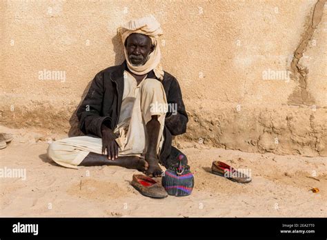Old Man Before A Mosque In A Village At Ounianga Kebir Part Of The The