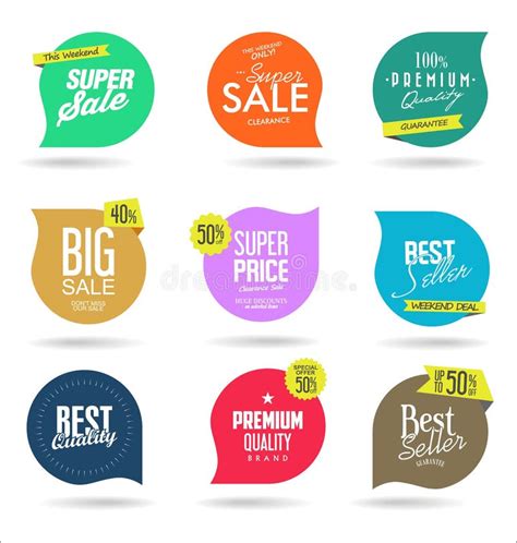 Sale Banner Templates Design And Special Offer Tags Collection Stock