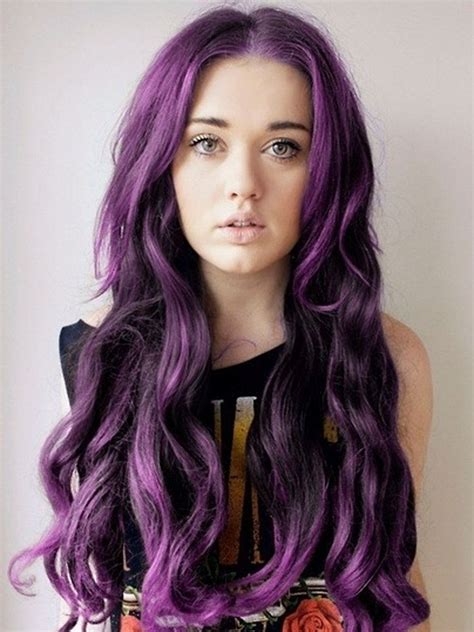 18 Inch Funky Purple Tape In Hair Extensions Straight 10pcs Dark Purple Hair Hair Color