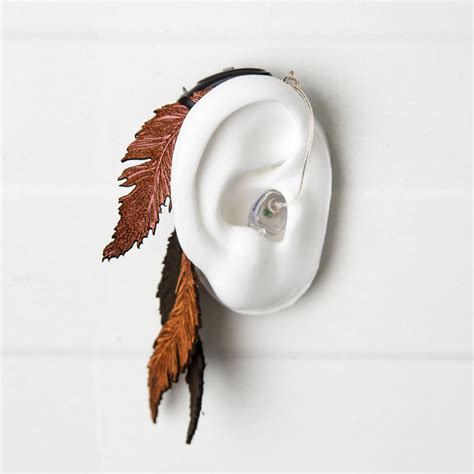 Feather Hearing Aid Jewelry Deafmetal Hearing Jewelry