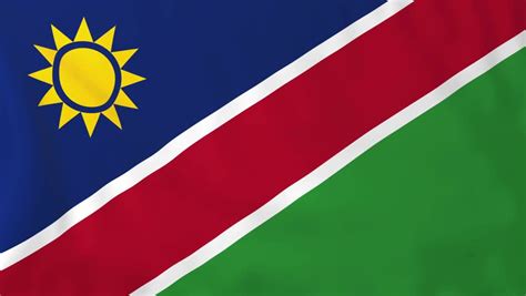 Namibia Flag Waving Seamless Loop In 4k And 30fps Namibian Loopable
