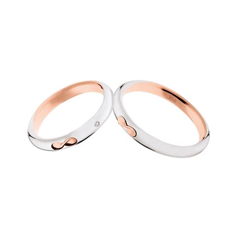 Scegli la fede nuziale perfetta per coronare il tuo giorno! Coppia Fedi Della Convivenza Polello Oro Bianco e Rosa ...