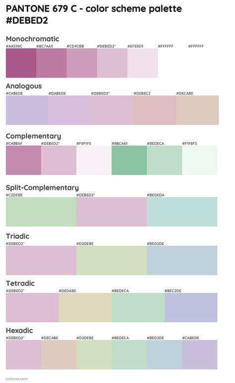 Pantone 679 C Color Palettes And Color Scheme Combinations