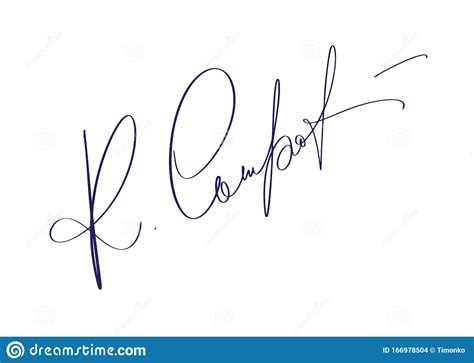 Manual Signature For Documents On White Background. Hand Drawn ...