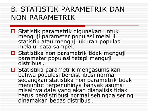 Perbedaan Statistik Parametrik Dan Statistik Non Parametrik Contoh Riset