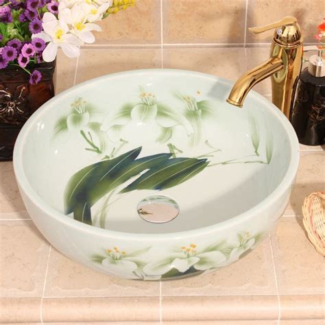 Are you searching for modern wash basin design for dining room? RYXW555 Flower design ceramic hand wash basin reasonable ...