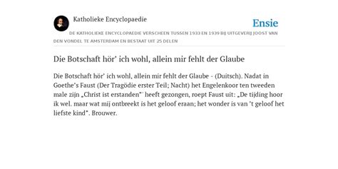 Botschaft hör ich wohl allein mir fehlt der Glaube de betekenis