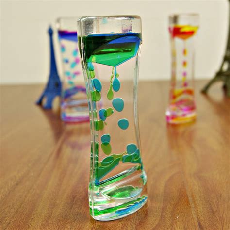 Double Colors Oil Hourglass Liquid Timer Floating Motion Bubbles Sand