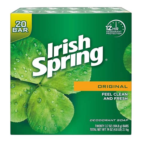 Irish Spring Original Deodorant Bar Soap 20 Count 37 Ounces