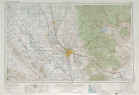 Bakersfield Topographic Map Ca Usgs Topo 1250000 Scale