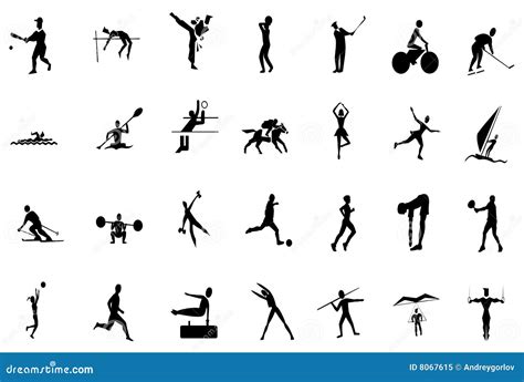 Olympic Sport Active People Silhouettes Stock Illustration