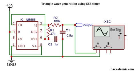 Triangle Wave Generator Using 555 Timer 555 Timer Ic Hackatronic