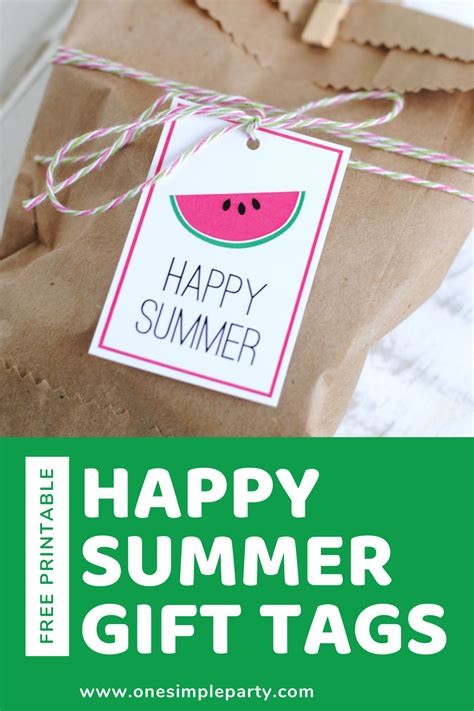 Free Printable Happy Summer Gift Tags