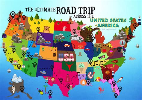 Ultimate Road Trip Map: Things To Do In The USA | Road trip map, Road trip usa, Road trip