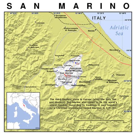Large detailed political map of san marino with relief, roads, cities and other marks in french. Large political map of San Marino. San Marino large ...