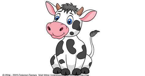 Kawaii style animal heads, to print & color : Cute cow - Coloring Games and Coloring Pages