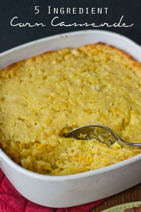 (jiffy and other instant corn muffin or cornbread mixes are common in most american grocery pour butter, both kinds of corn, sour cream and eggs into a large bowl. 5 Ingredient Corn Casserole | Corn casserole, Food recipes, Cooking recipes