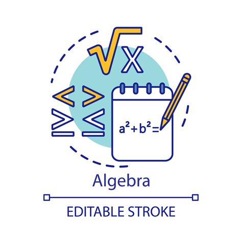 Algebra Concept Icon Algebraic Equations More And Less Sign Advanced
