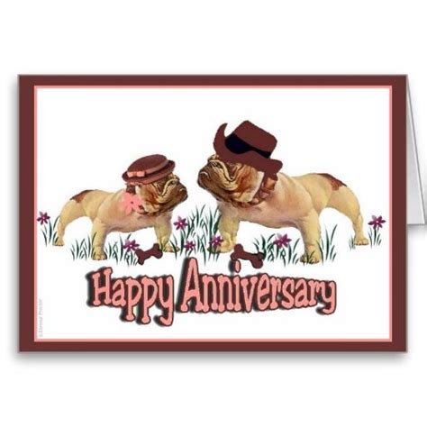 Happy Anniversary Happy Anniversary Bulldog Couple Greeting Cards