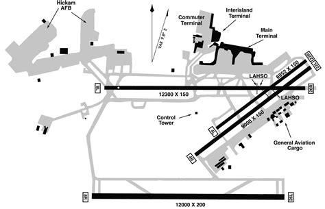 honolulu airport runway layout | HNL Airport Map | Airport design ...