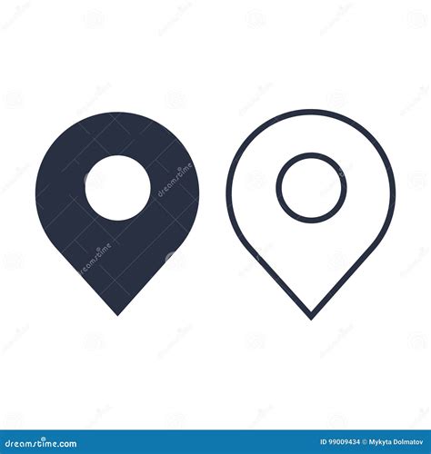 Map Pin Flat Design Style Modern Icon Pointer Minimal Vector Symbol