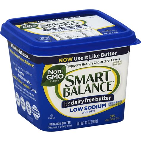 Smart Balance Low Sodium Whipped Buttery Spread 13 Oz Tub Margarine