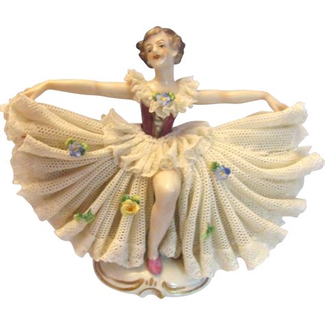 Dresden German Porcelain Lace Ballerina Figurine Ballerina Figurines