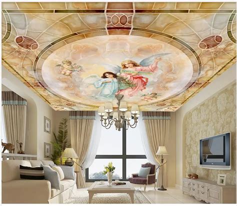 Beautiful Angel European Ceilings Mural Wall Paper Living Room Mural