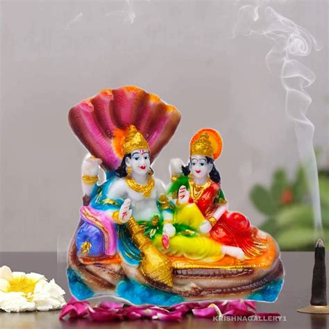 Buy Krishnagallery1 Marble Look Vishnu Laxmi Statue For Pooja Room Home Decor Idol 6 Inch Online