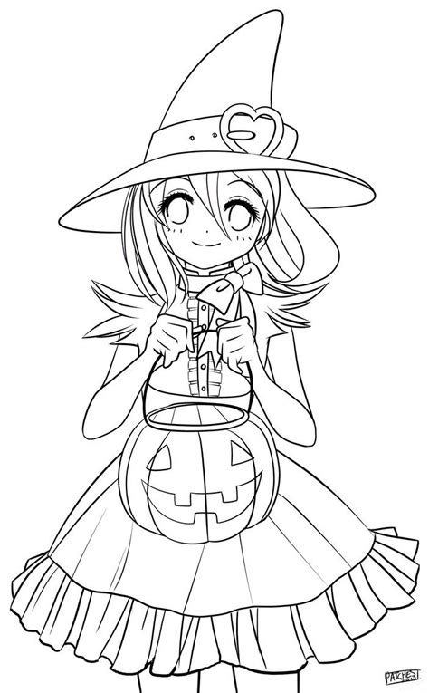 Halloween Anime Girl Coloring Pages Coloring Pages