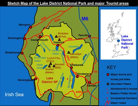 Lake District Tourist Map Island Maps