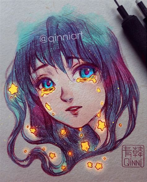 Drawing anime eyes tearing up when you are drawing an anime character that is staring to cry draw the eyes squinted. 14.4k Likes, 112 Comments - Qing Han (@qinniart) on ...