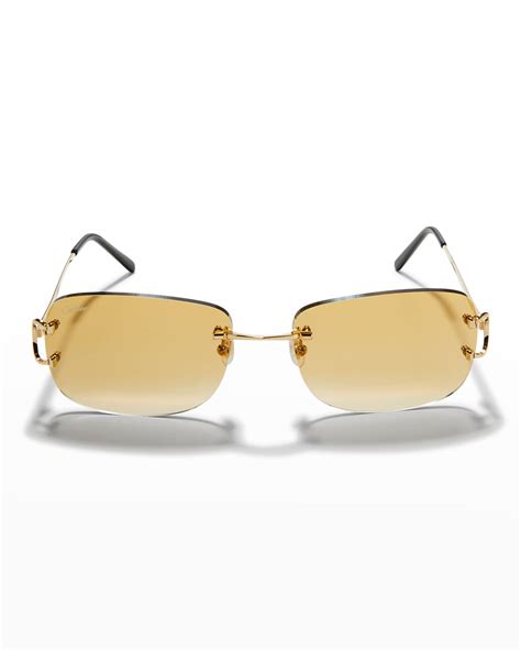 Cartier Men S Rimless Metal Sunglasses Neiman Marcus