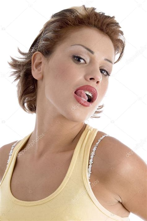 Sexy Woman Licking Her Lips Stock Photo By Imagerymajestic 1653984