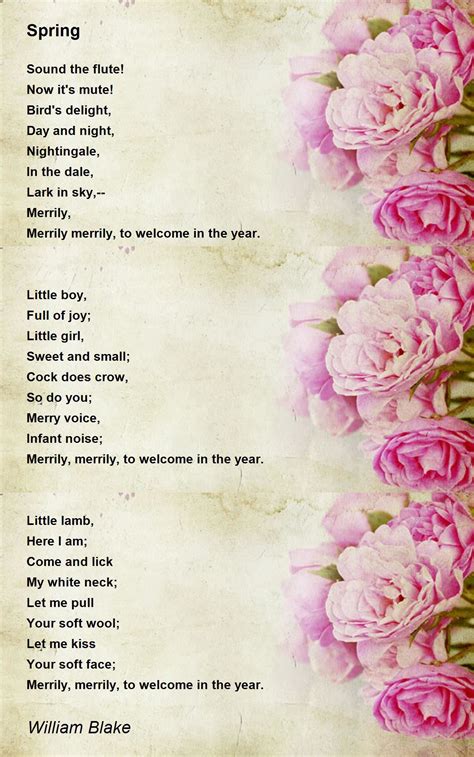 Spring Spring Poem By William Blake