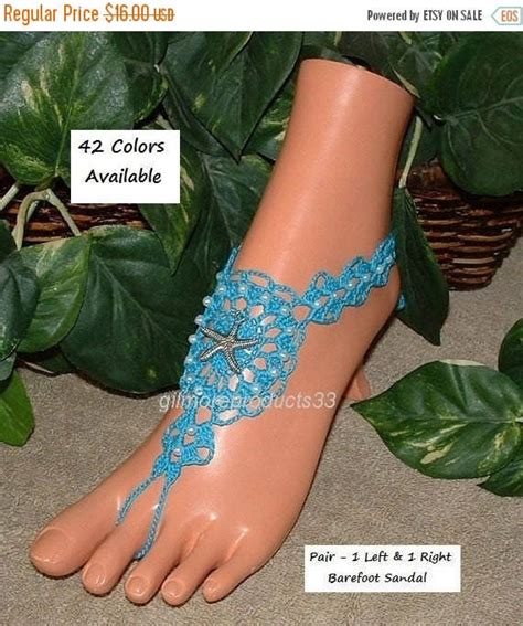 Starfish Bridal Barefoot Sandals Brides Anklets With Pearls To