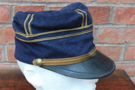 Ww1 French Officers Blue Peaked Kepi Cap With Gold Trim
