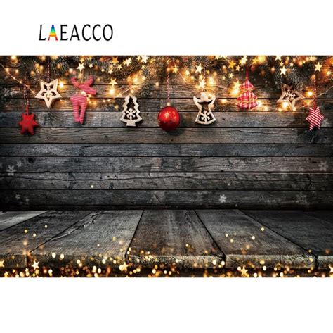 Laeacco Christmas Backdrop Pine Bulb Light Star Polka Dot Baby Party