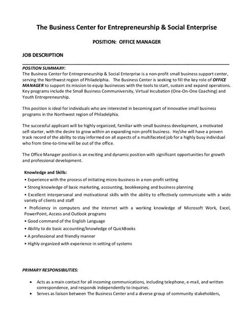 Job Description Program Director Non Profit Organization 2