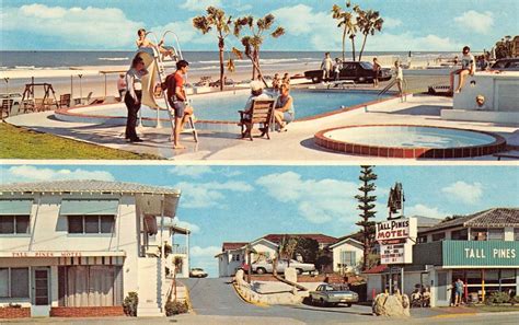Daytona Beach Florida S Postcard Tall Pines Oceanfront Motel United States Florida