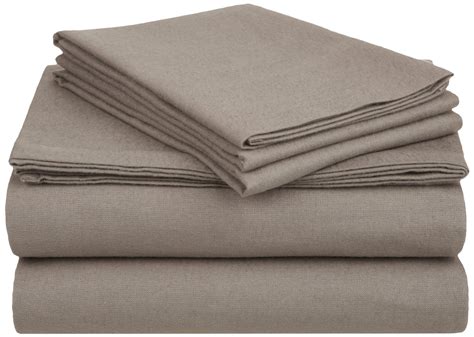 Flannel 100 Cotton Winter Favorite Deep Pocket Solid Sheet Set Grey