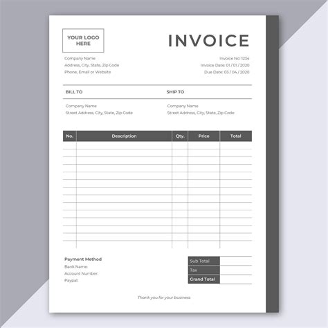 Invoice Template Photography Invoice Editable Invoice Etsy