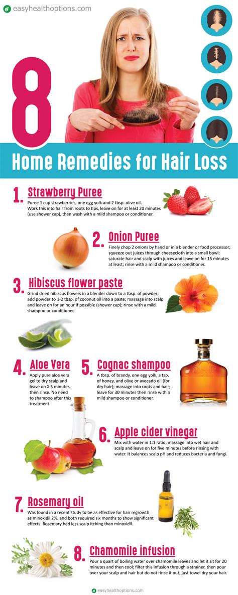 8 Home Remedies For Hair Loss Infographic Easy Health Options