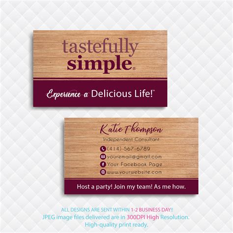 Get personalized business cards or make your own from scratch! Personalized Tastefully Simple Business Cards, by digitalart on Zibbet