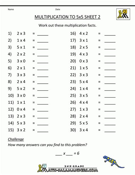 Multiplication Times Tables Worksheets 2 3 4 5 6 And 7 Times