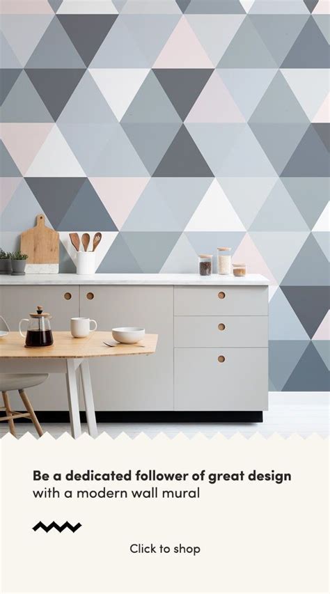 Grey And Pink Geometric Triangle Pattern Wallpaper Mural Hovia Uk