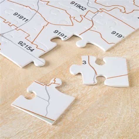 San Diego Zip Code Map Jigsaw Puzzle Zazzle