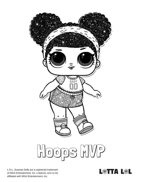Hoops Mvp Glitter Coloring Page Lotta Lol Coloring Pages Lol Dolls